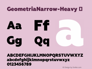 GeometriaNarrow-Heavy ☞ Version 1.000;com.myfonts.easy.brownfox.geometria-narrow.heavy.wfkit2.version.4BZs Font Sample