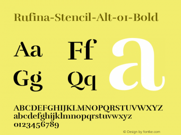 Rufina-Stencil-Alt-01-Bold ☞ Version 1.001;com.myfonts.easy.tipotype.rufina-stencil.alt-01-bold.wfkit2.version.4BCt Font Sample
