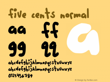 five cents normal snailfonts.v1 Font Sample