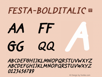 Festa-BoldItalic ☞ Version 1.000;com.myfonts.easy.green-type.festa.bold-italic.wfkit2.version.4BTc Font Sample