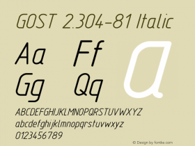 GOST 2.304-81 Italic Version 0.7.2-rc.4 Font Sample