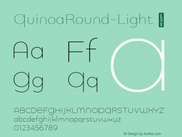 QuinoaRound-Light ☞ Version 1.003;PS 001.003;hotconv 1.0.88;makeotf.lib2.5.64775;com.myfonts.easy.catharsis-fonts.quinoa.round-light.wfkit2.version.4BD8 Font Sample