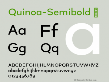 Quinoa-Semibold ☞ Version 1.003;PS 001.003;hotconv 1.0.88;makeotf.lib2.5.64775;com.myfonts.easy.catharsis-fonts.quinoa.semibold.wfkit2.version.4BD3图片样张