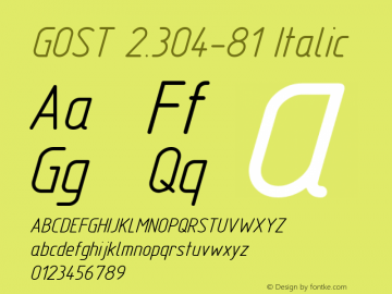 GOST 2.304-81 Italic Version 0.7.3 Font Sample