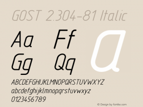 GOST 2.304-81 Italic Version 0.7.3 Font Sample