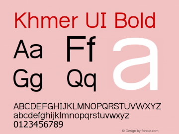 Khmer UI Bold Version 5.05 Font Sample