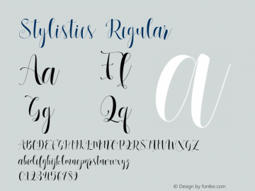 Stylistics Regular Version 2.000 Font Sample