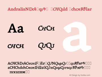 AndralisNDExpW90-Bold Regular Version 1.11 Font Sample