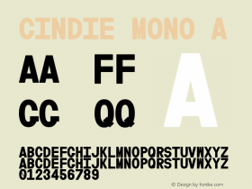 Cindie Mono A Version 1.000 Font Sample