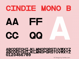 Cindie Mono B Version 1.000 Font Sample