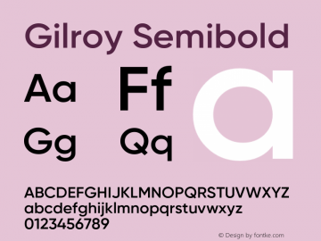 Gilroy Semibold Version 1.000 Font Sample