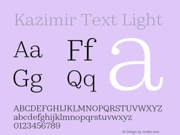 Kazimir Text Light Version 1.288; 2016图片样张