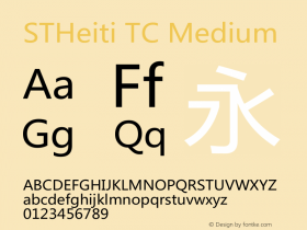 STHeiti TC Medium 5.0d2e1 Font Sample