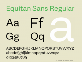 Equitan Sans Regular Version 1.100; 2016图片样张
