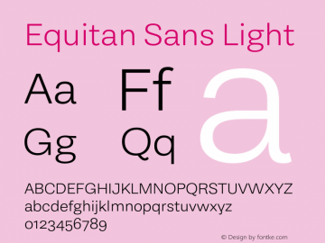 Equitan Sans Light Version 1.100; 2016图片样张