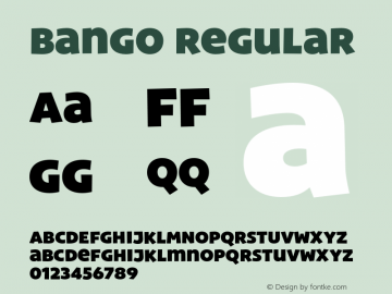 Bango Regular 1.000 Font Sample