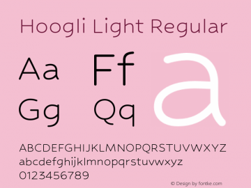 Hoogli Light Regular Version 1.00 b006 Font Sample