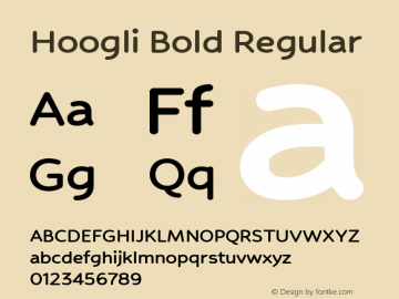 Hoogli Bold Regular Version 1.000;PS 1.0;hotconv 1.0.88;makeotf.lib2.5.647800 DEVELOPMENT Font Sample
