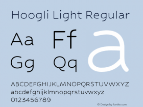 Hoogli Light Regular Version 1.000;PS 001.000;hotconv 1.0.88;makeotf.lib2.5.64775图片样张