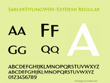 SablerTitlingW00-ExtDemi Regular Version 1.00 Font Sample