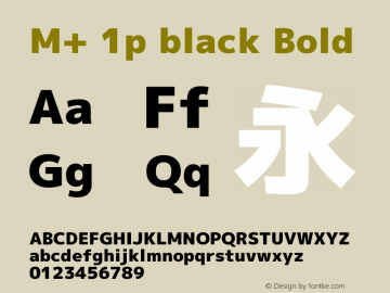 M+ 1p black Bold Version 1.059 Font Sample