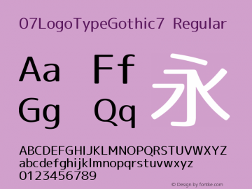 07LogoTypeGothic7 Regular Version 1.0图片样张