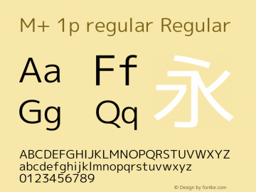 M+ 1p regular Regular Version 1.059 Font Sample