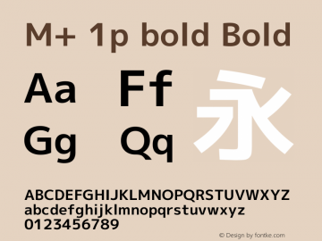 M+ 1p bold Bold Version 1.059 Font Sample