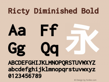 Ricty Diminished Bold Version 3.2.4 Font Sample