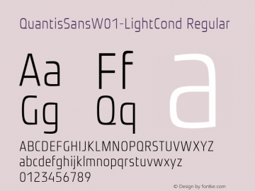 QuantisSansW01-LightCond Regular Version 1.00 Font Sample