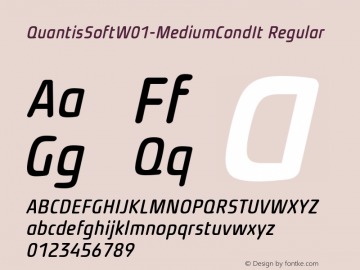 QuantisSoftW01-MediumCondIt Regular Version 1.00 Font Sample