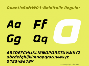 QuantisSoftW01-BoldItalic Regular Version 1.00图片样张