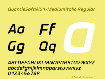 QuantisSoftW01-MediumItalic Regular Version 1.00图片样张