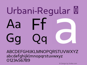 Urbani-Regular ☞ Version 1.000;PS 001.000;hotconv 1.0.88;makeotf.lib2.5.64775;com.myfonts.easy.without-foundry.urbani.regular.wfkit2.version.4C5o Font Sample