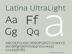 Latina UltraLight Version 1.022 Font Sample
