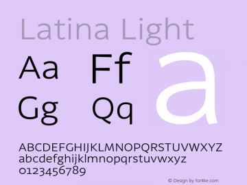 Latina Light Version 1.022 Font Sample