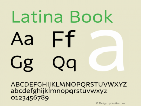 Latina Book Version 1.022 Font Sample