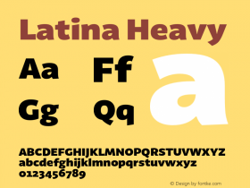 Latina Heavy Version 1.022 Font Sample