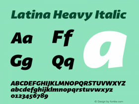 Latina Heavy Italic Version 1.022图片样张