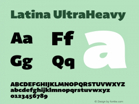 Latina UltraHeavy Version 1.022 Font Sample