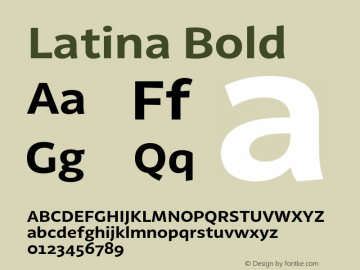 Latina Bold Version 1.022 Font Sample