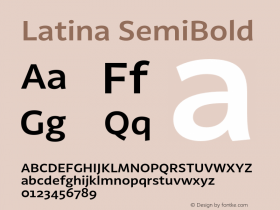 Latina SemiBold Version 1.022 Font Sample