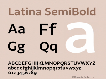 Latina SemiBold Version 1.022 Font Sample