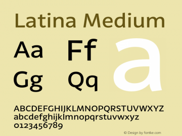 Latina Medium Version 1.022 Font Sample