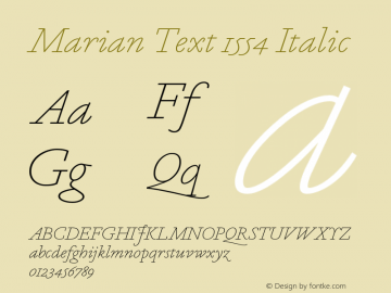 Marian Text 1554 Italic Version 1.1 2014图片样张