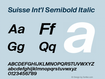 Suisse Int'l Semibold Italic Version 2.100图片样张