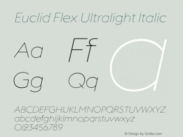 Euclid Flex Ultralight Italic 2.006 Font Sample