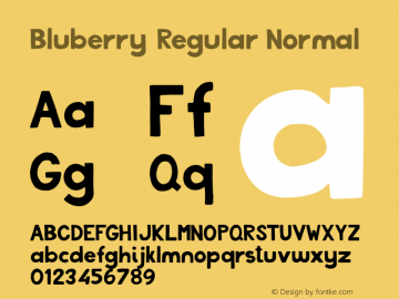Bluberry Regular Normal Version 1.000 Font Sample