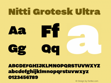 Nitti Grotesk Ultra Version 2.000 Font Sample