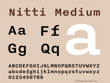 Nitti Medium Version 4.000; 2016 Font Sample